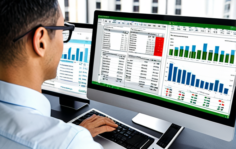 정보처리 실기 시험에서 출제된 사례별 풀이 - Data Aggregation & Pivot Tables**
"A professional data analyst in a bright, modern office setting, ...